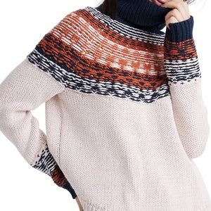 Madewell Brookdale Fair Isle Turtleneck Sweater